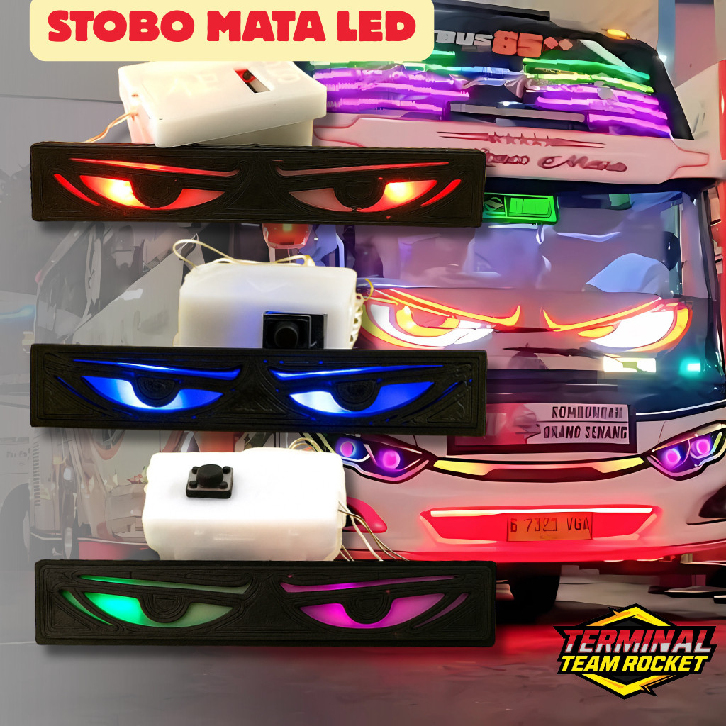 [SA] Strobo Mata Miniatur Bus Nyala | Lampu Mata Strobo Mata dan Rotator Miniatur Mata Mobil dan Bus