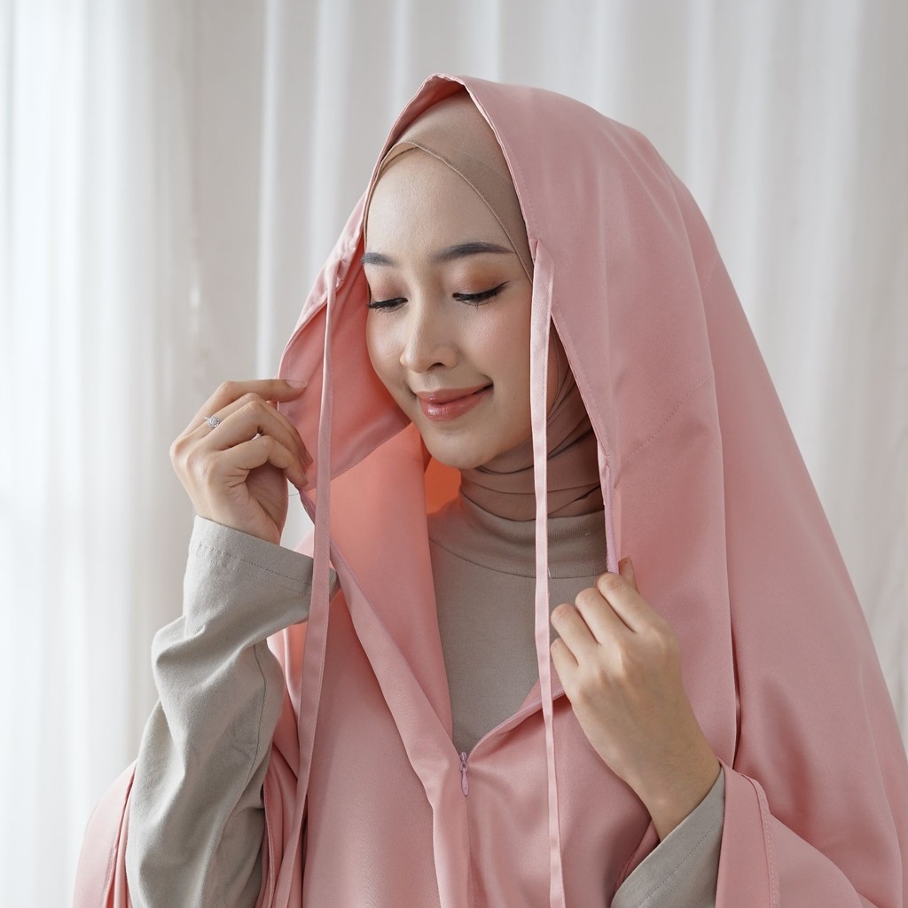 Mukena Dewasa Premium Hawa Series - Peach Orens / Mukena Dewasa / Mukena Velvet Silk Premium