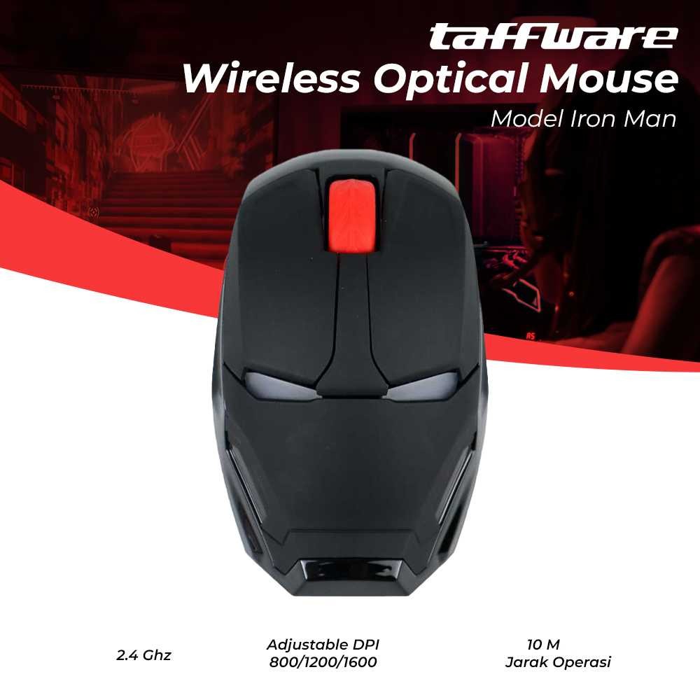 COD Mouse Gaming Laptop PC Wireless Bluetooth Optical Model Iron Man Rechareable 2.4Ghz Taffware