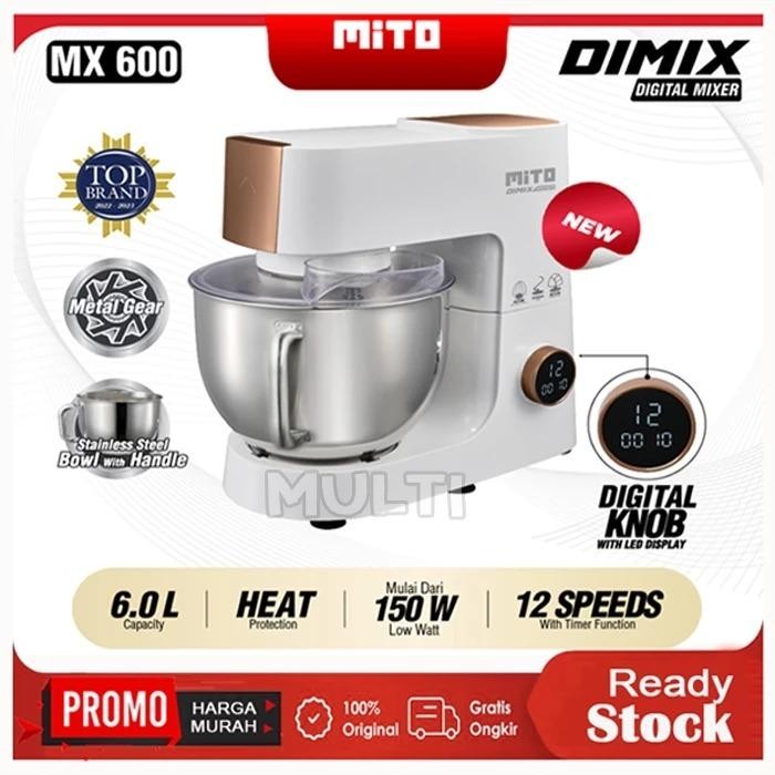 Mixer Mito MX600 Kapasitas 6 Liter Pengaduk adonan kue roti