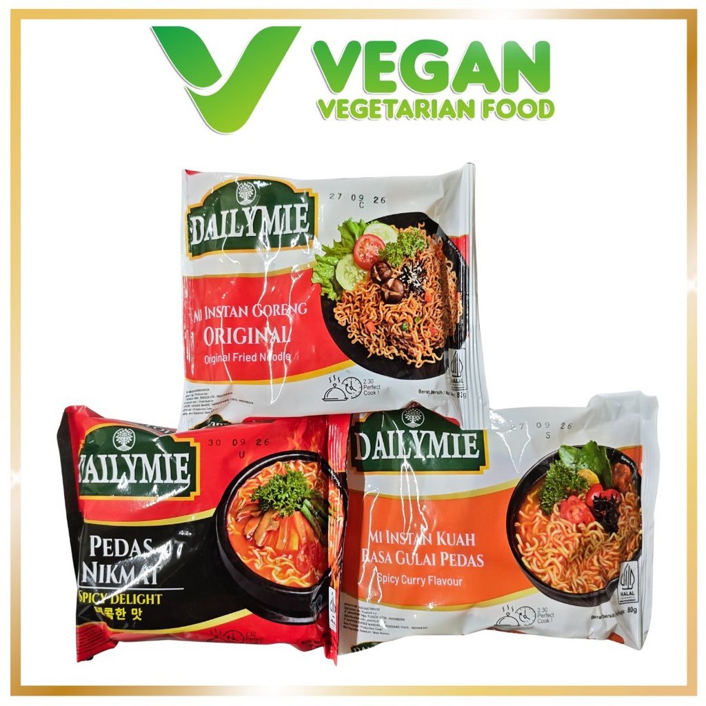GROSIR Mie Instan Vegan Daily Mie / Vegan Vegetarian Instan Noodle - Per Dus