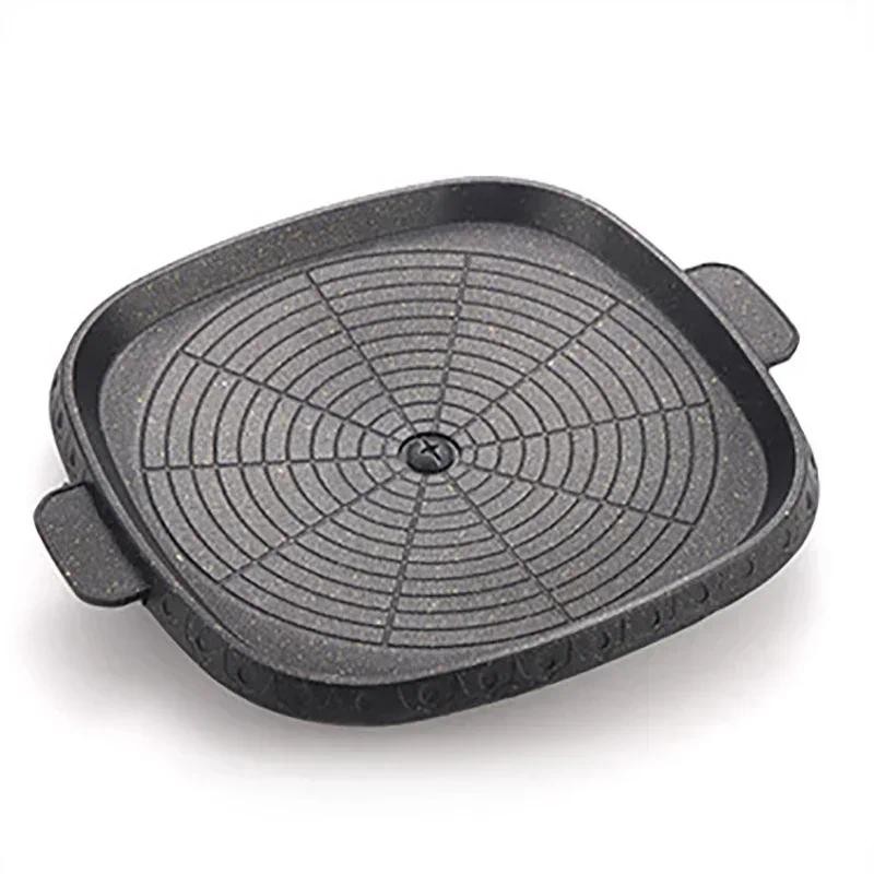 3 Shape 32cm Korean Maifan Stone Grill Pan Non-stick Portable Household Outdoor BBQ Plate Smokeless 