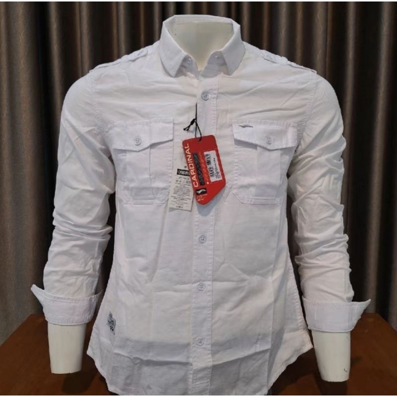 Kemeja Pria Cardinal Jeans slimfitt putih
