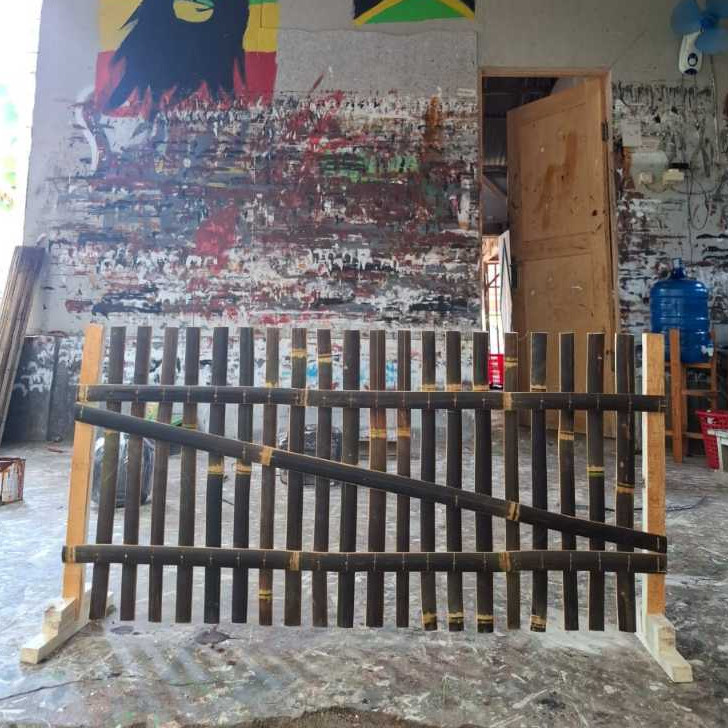 Pagar Bambu Hitam Bambu Wulung Tinggi 80 cm Untuk Teras Rumah / Pagar Rumah / Pembatas Hewan