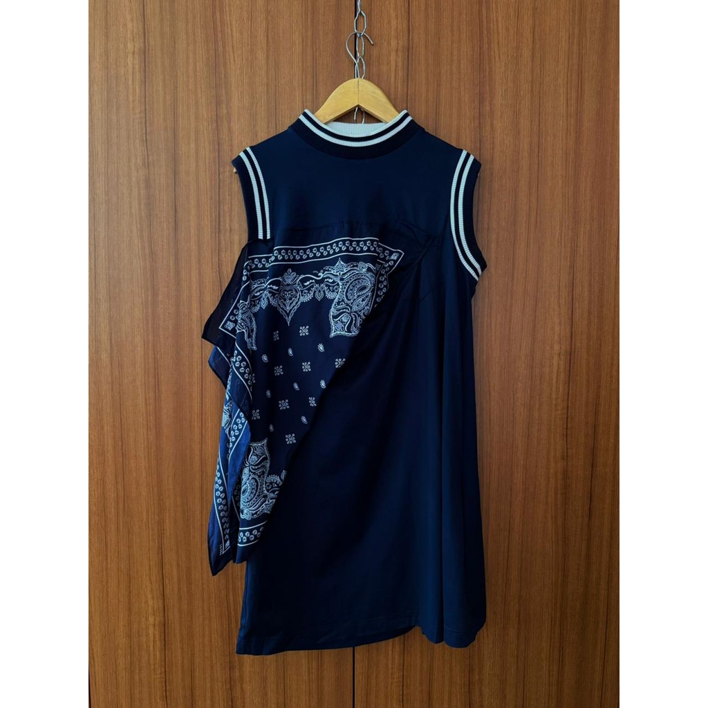 SACAI Navy bandana dress