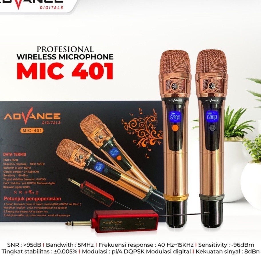 Mic wireless double  microphone 401 ADVANCE