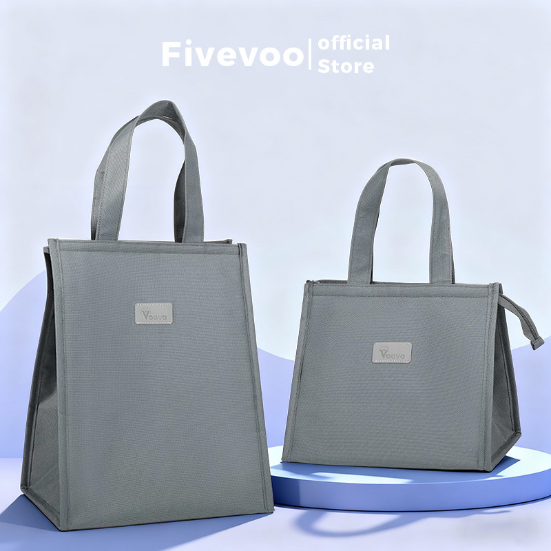 FIVEVOO Tas Bekal/ Lunch Bag Food Box Foil Lunch Box/Tas Makan Siang Cooler Bag Multifunctional Bag