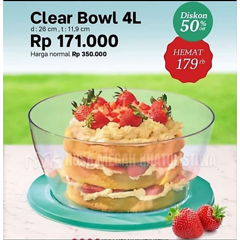 Clear bowl 4Liter tupperware