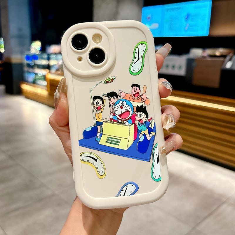 Soft Case For Iphone 11 13 Pro Max 12 15 7 Plus8 Plus X XS XR Shockproof Cases Lucu Doraemon Casing 