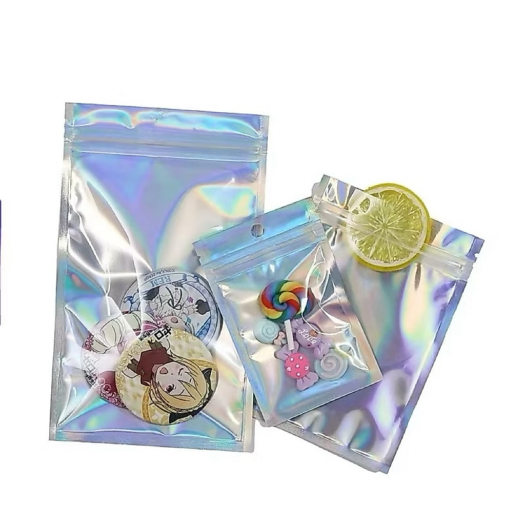 [20PCS] Persegi Plastik 8 x 13cm Ziplock Hologram Warna Warni Souvenir / Ziplock Hologram TERMURAH /