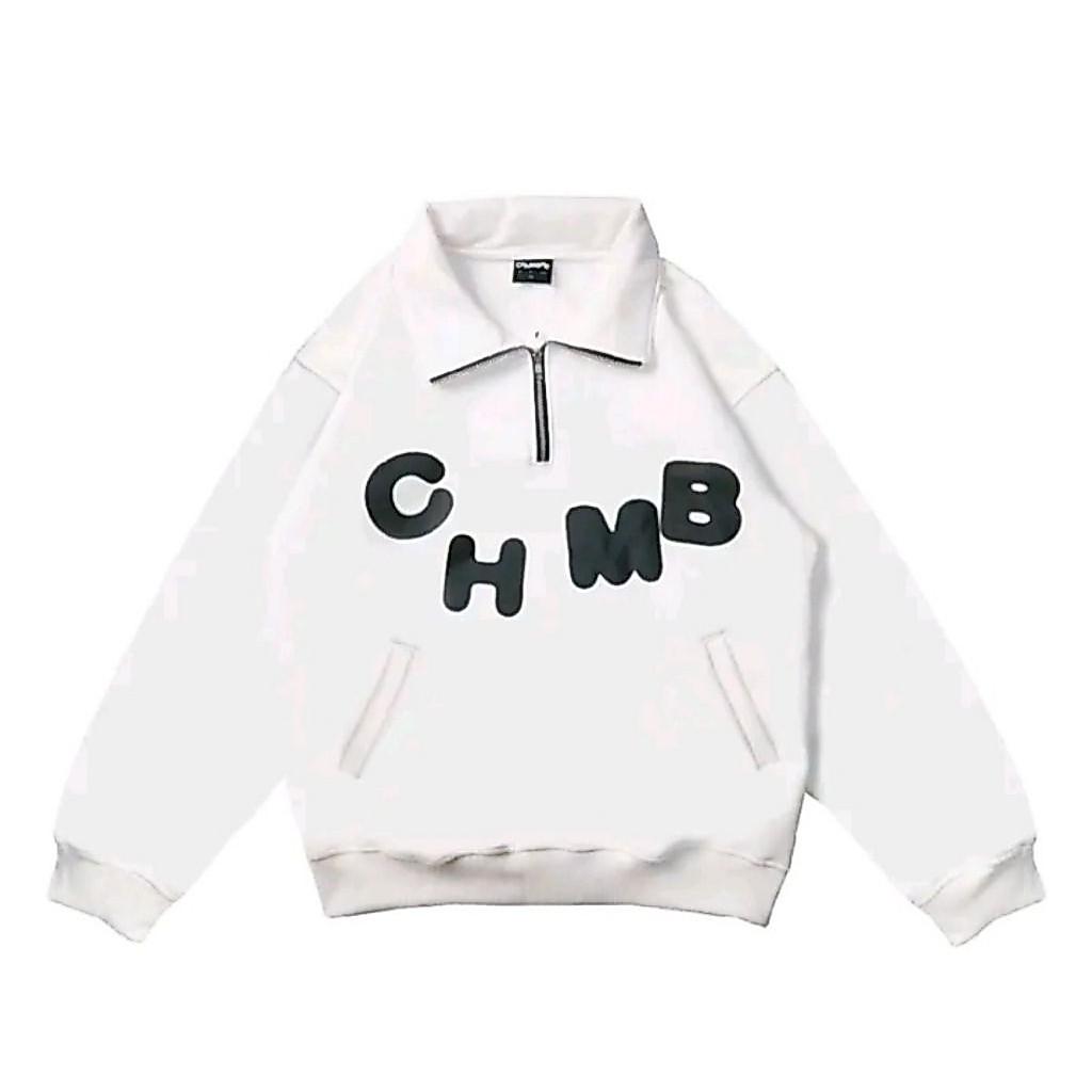SWEATER HOODIE BOXY HALFZIP CHMB OVERSIZE UNISEX PRIA WANITA COD