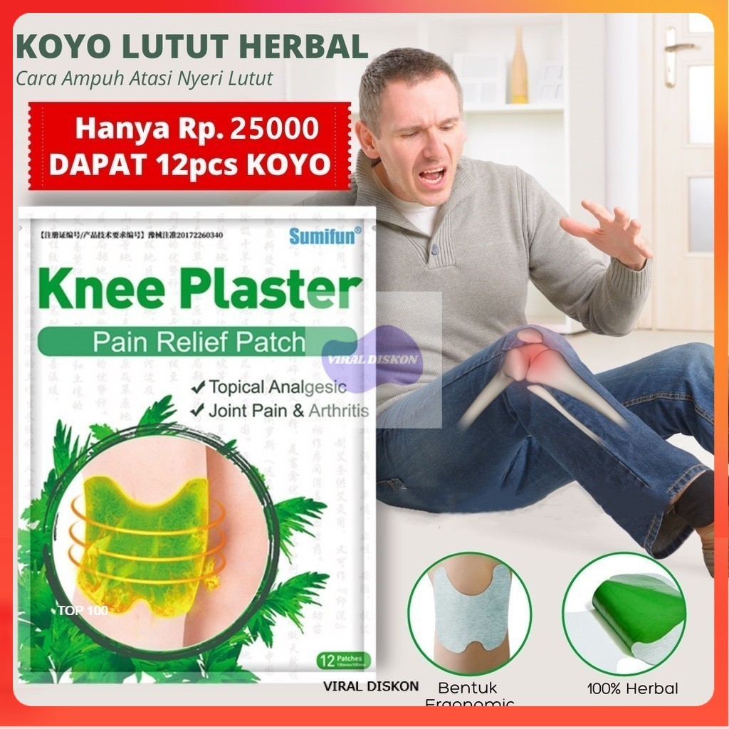 Koyo Lutut Herbal Original / Koyo Lutut Nyeri Sendi / Knee Patch Koyo Lutut / Sumifun Knee Plaster S