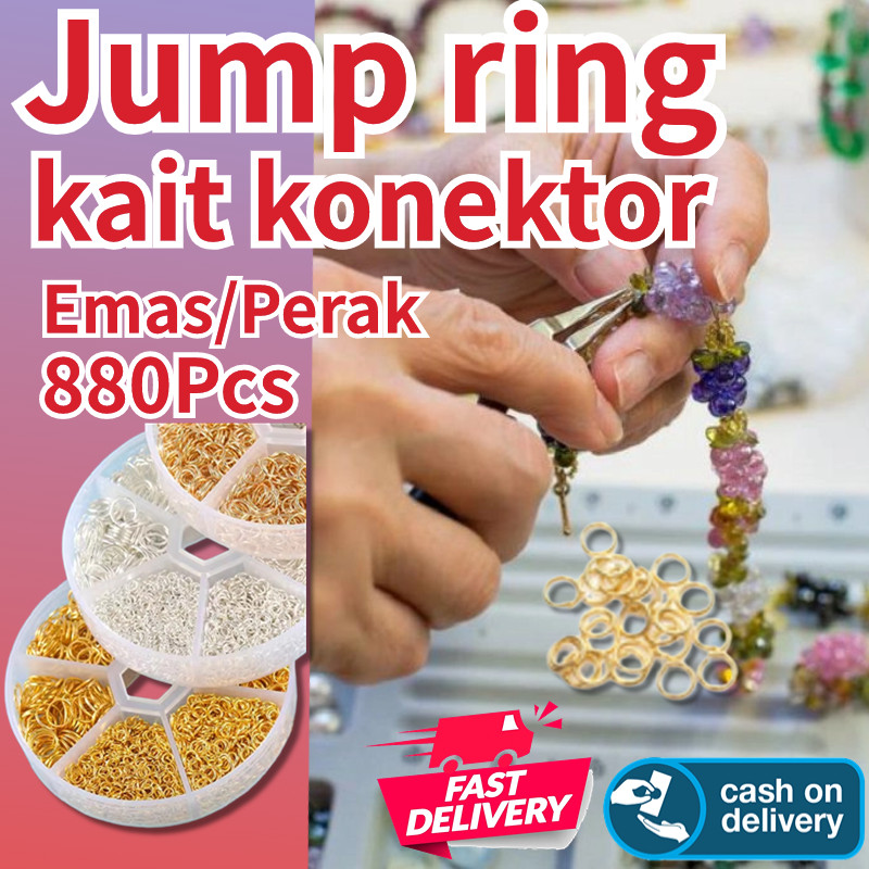 Ready Stock Jump Ring Split Ring 880pcs 4/5/6/7/8/10mm Assorted Warna Silver Emas Kuningan Ring Peng