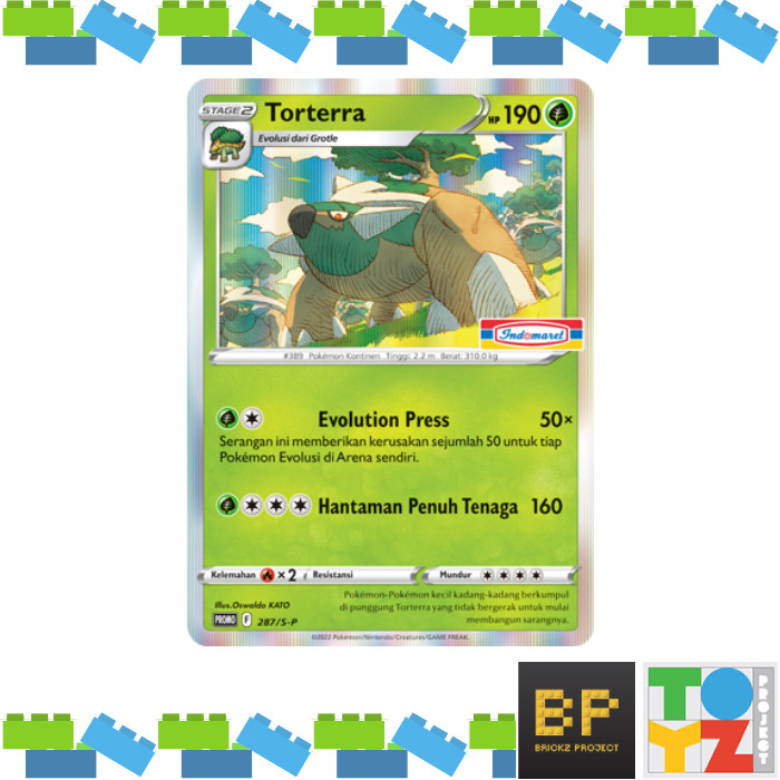 Kartu Pokemon Promo Indomaret Torterra 287/S-P - Pokemon TCG Indonesia