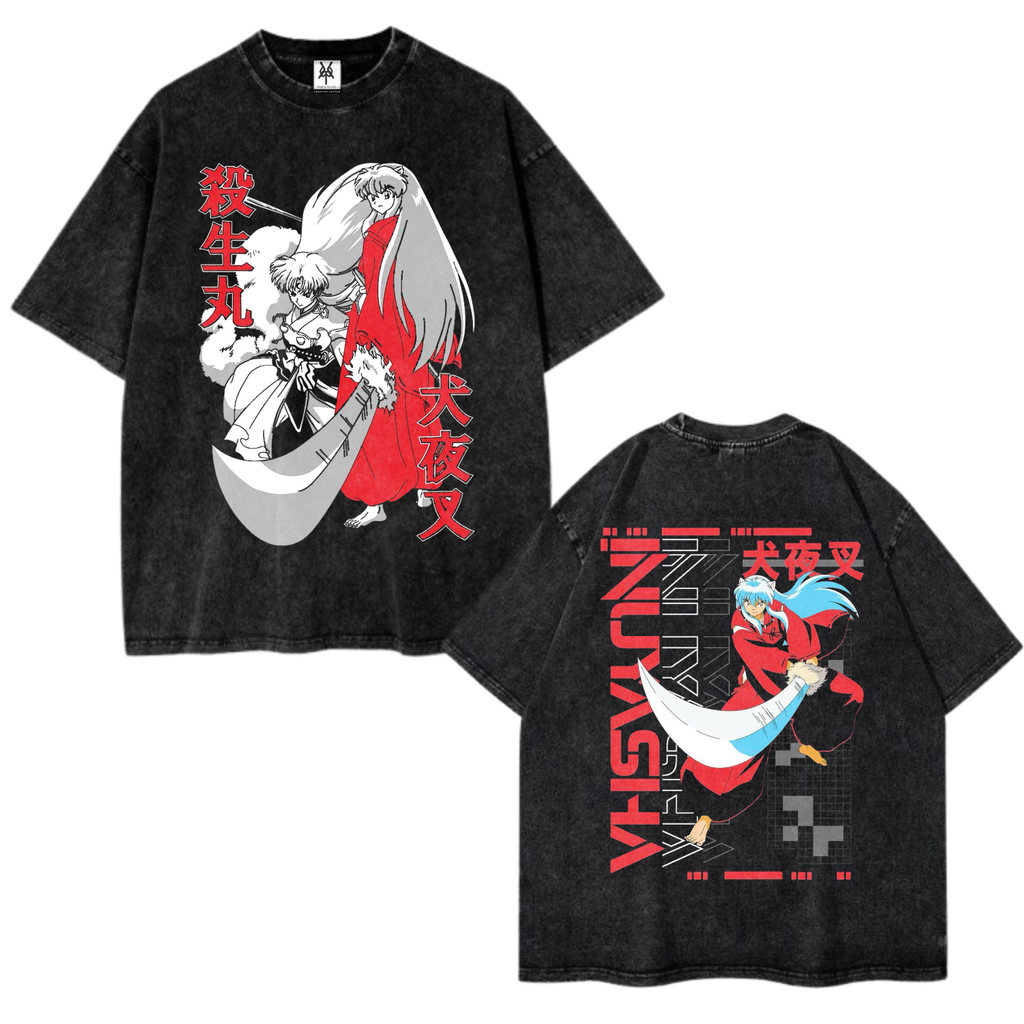 Patternmerch "Anime Inuyasha" Oversized T-Shirt | baju oversize| Kaos vintage | washed washing