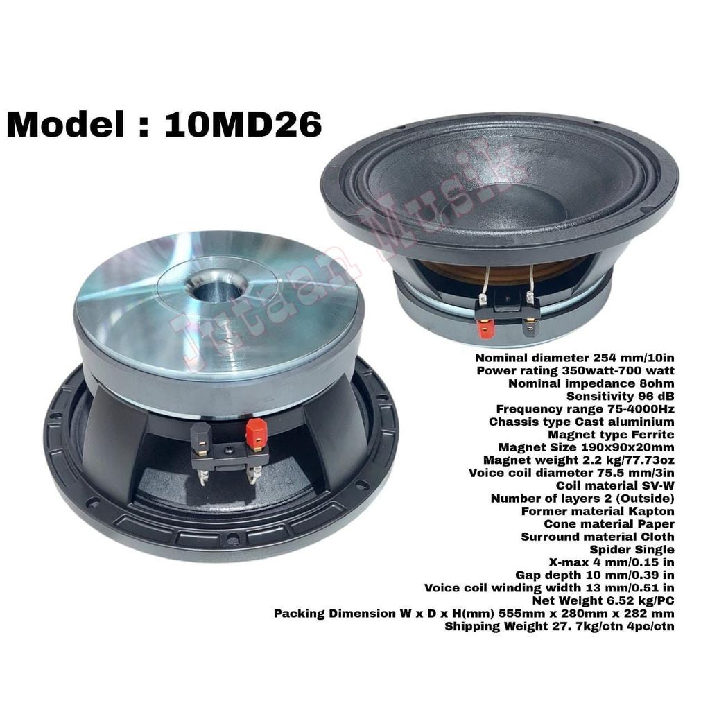 Komponen Speaker B&C 10MD26 10  Mid MD26
