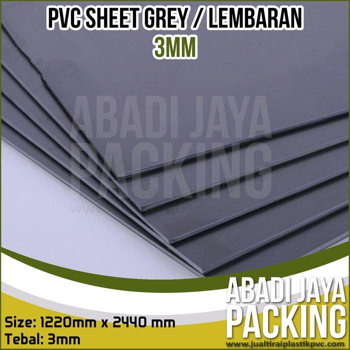 pvc sheet grey 3mm / pvc abu abu lembaran 3mm