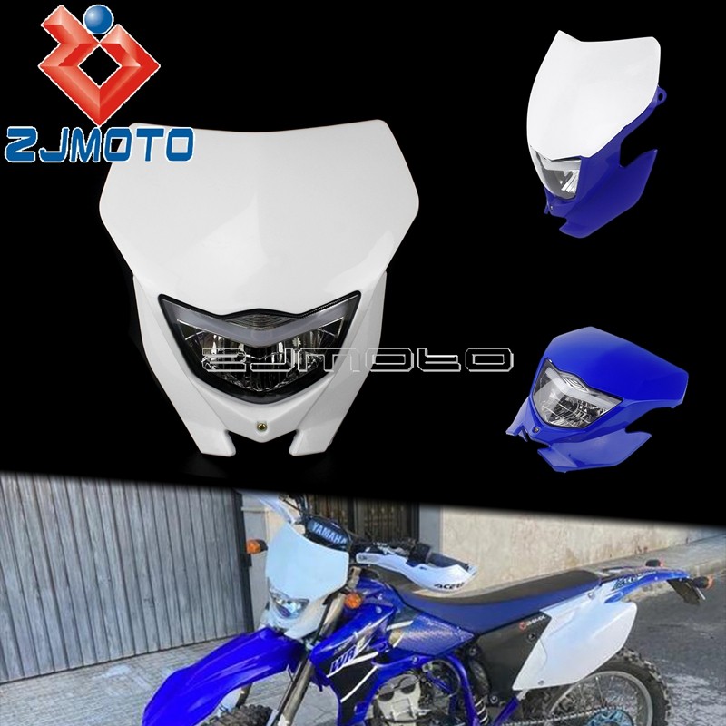White H4 rt Bike Motocross Headlight Fairing Universal Headlamp For Yamaha WR250 WR450 TTR WR Enduro