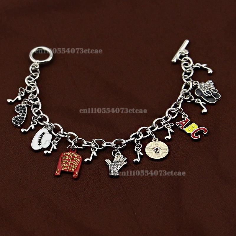 cing King Michael Necklace cing Jackson Music Charm Bracelet Enamel Pent Bracelet Superstar Souvenir