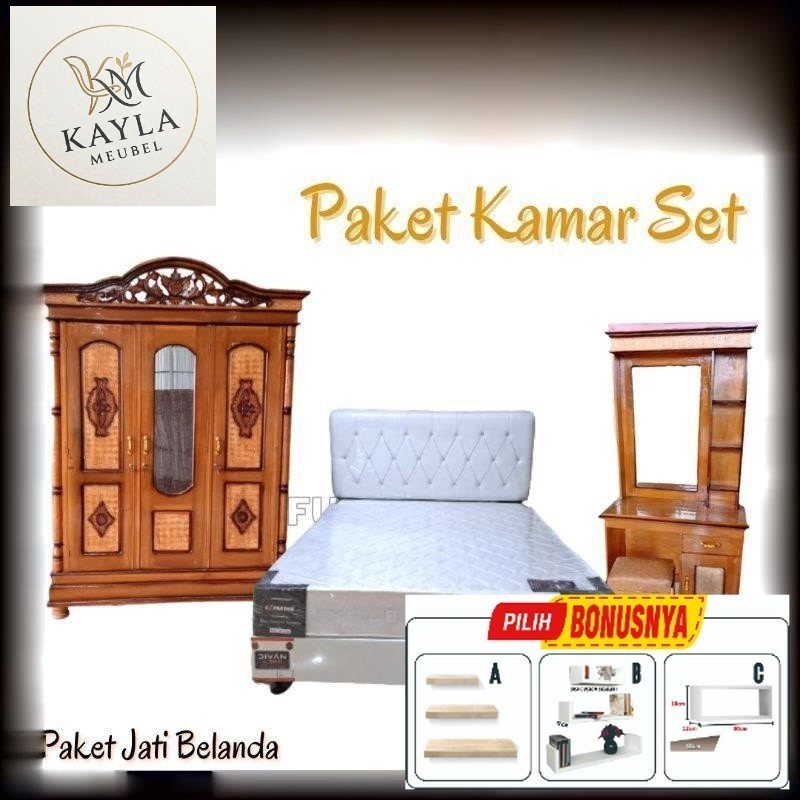PROMO Paket Lamaran Seserahan Furniture Kamar Set / Spring bed Full Set 160x200 / Paket Lamaran No 2