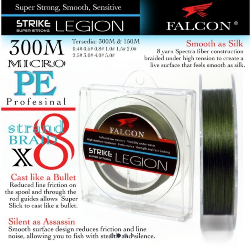 Senar PE X8 Falcon LEGION 300 Meter
