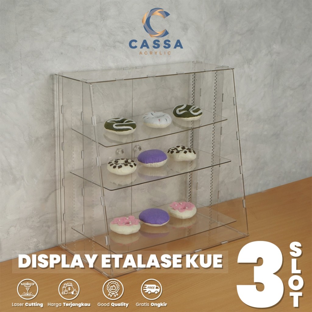 Display Etalase Kue / Rak Showcase Roti Akrilik