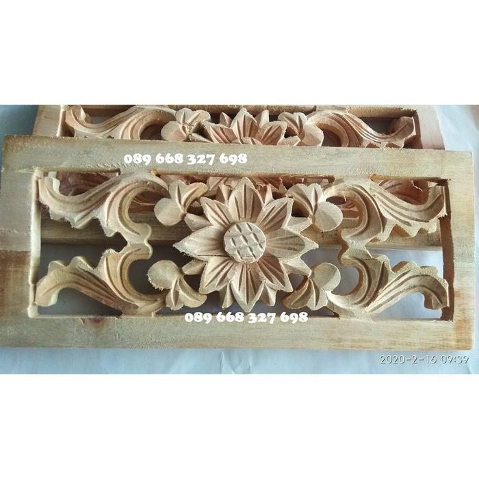 kepingan ukir loster ventilasi lubang angin kayu mahoni - 12 x 60