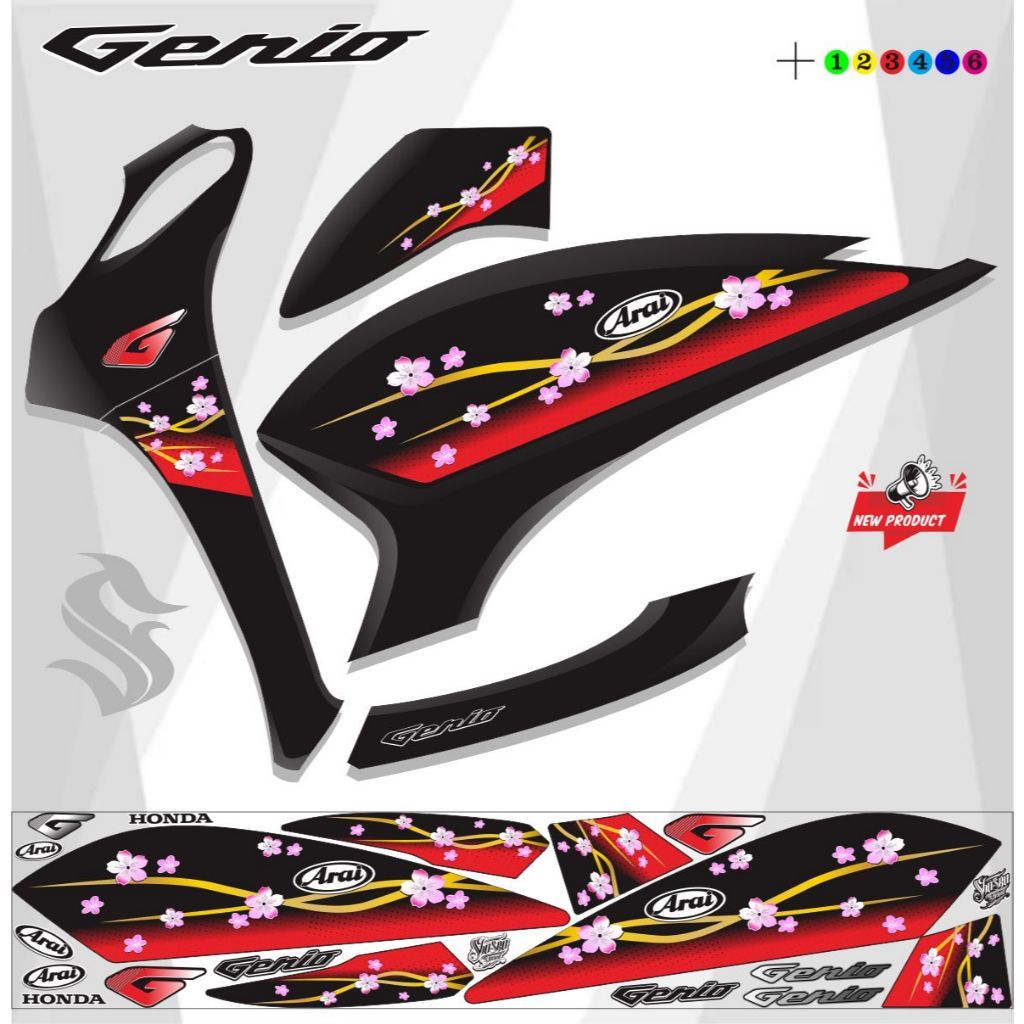 VARIASI STRIPING MOTOR GENIO / STIKER ALL GENIO VARIASI