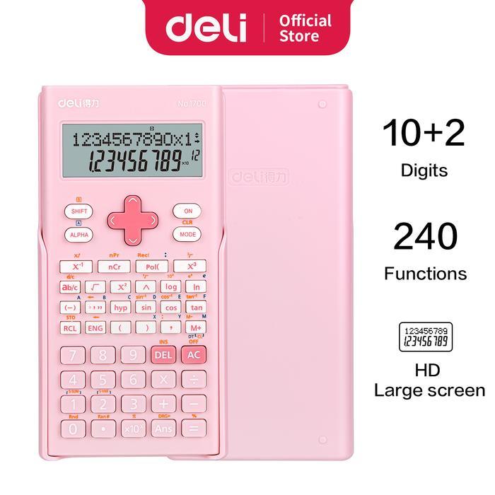Deli Scientific calculator/ Kalkulator Ilmiah 12 Digit 240 Fungsi 1700 calculator Alat Multifungsi -