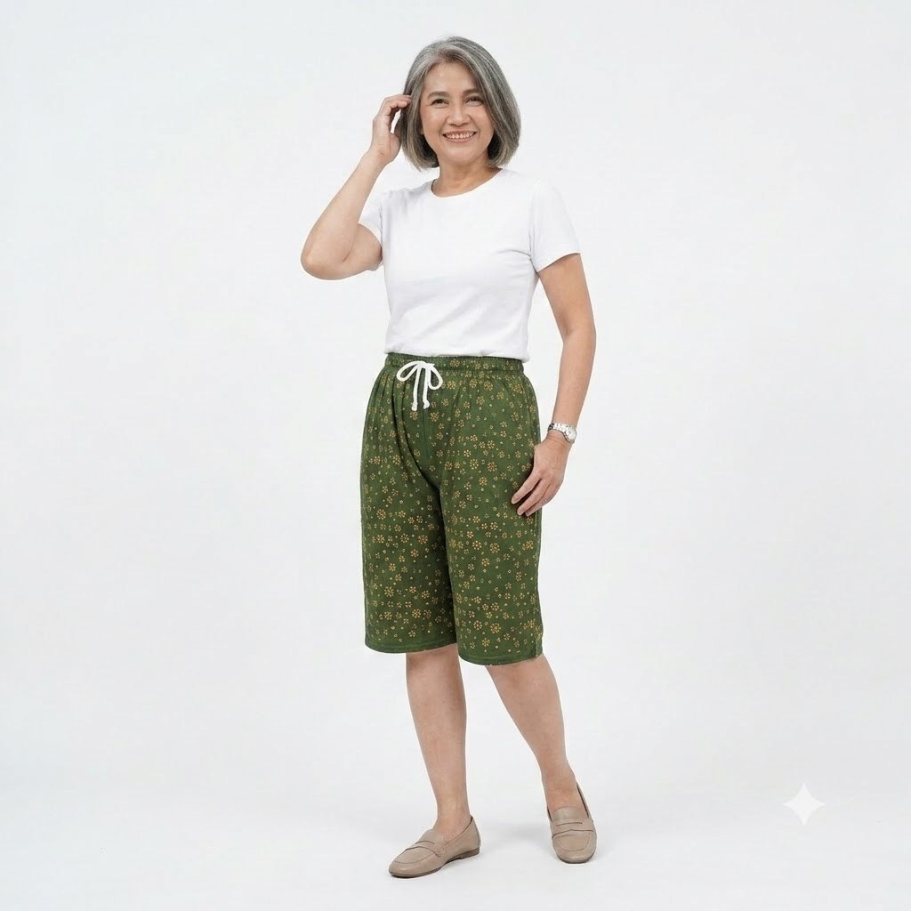 Celana Kolor Super Jumbo Wanita Misty Santai Motif Bunga Model Losban