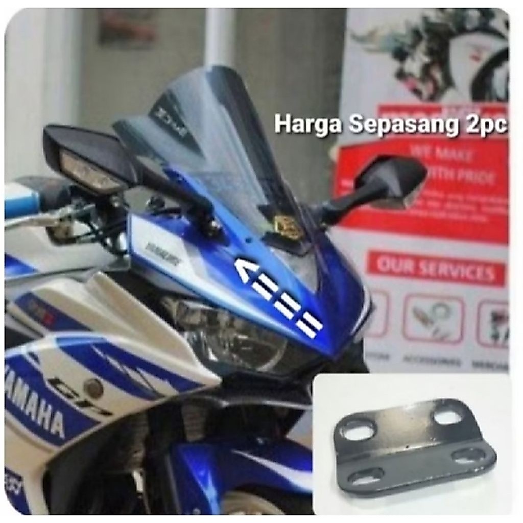 bracket breket dudukan spion zx10r buat motor CBR ZX25 R R15 serpo hitam tebel kuat