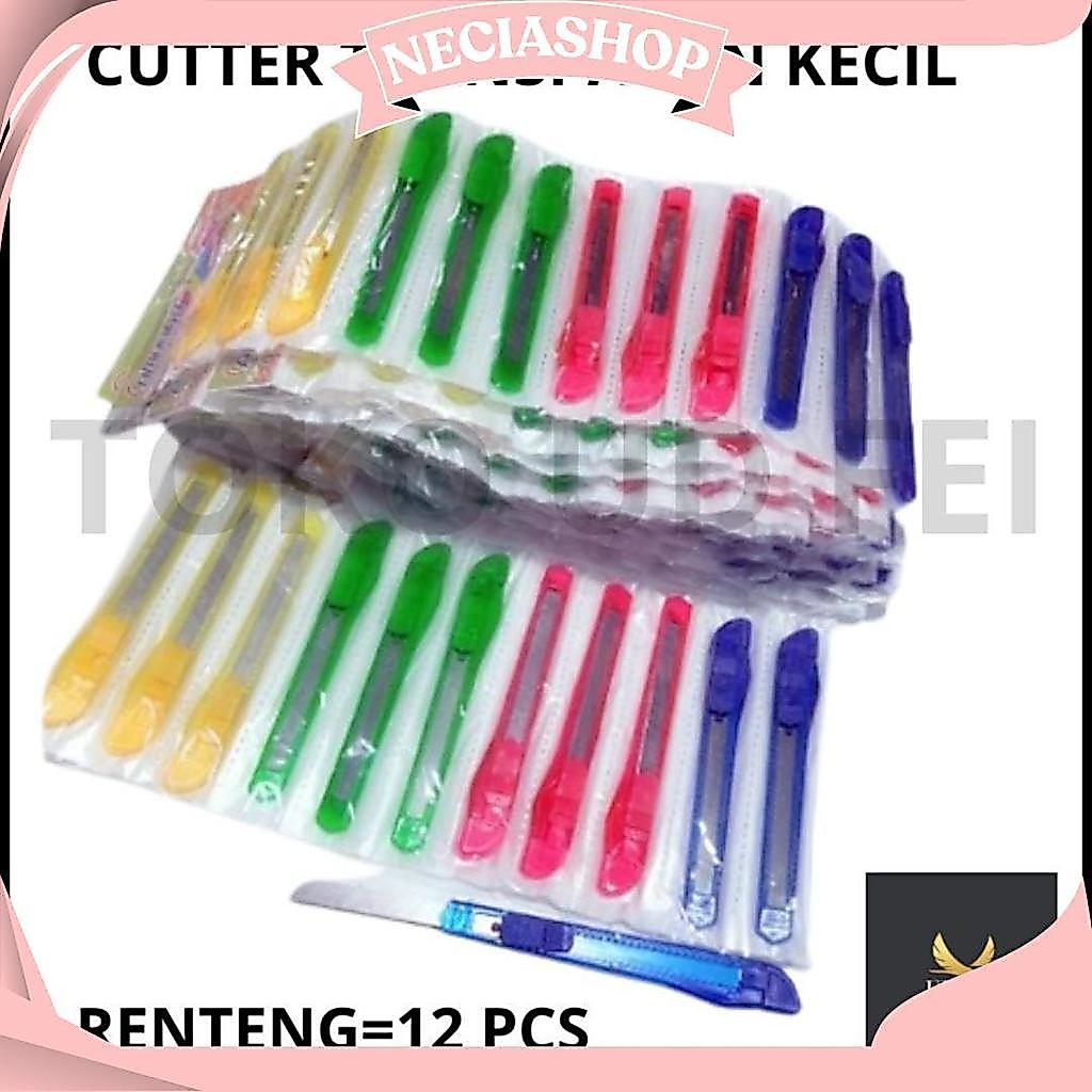 ( 1 RENTENG = 12 PCS) Cutter Kecil/ Cutter Kecil LINKO/ Cutter Renteng Kecil/ Cutter Kecil UDF