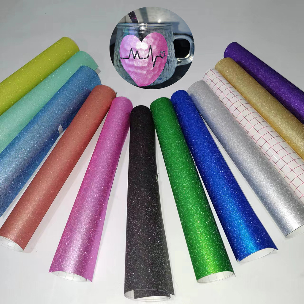 

1 PC Glitter Permanent Self Adhesive Vinyl Sticker Film DIY