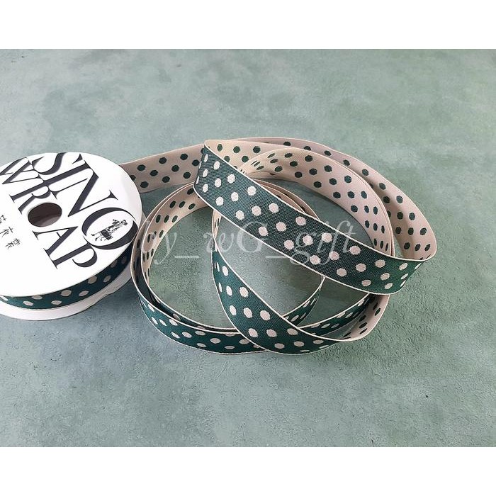 

Pita Polkadots; Mix Motif; Lebar 2.5cm; Panjang 15 Yard - Hijau Tua