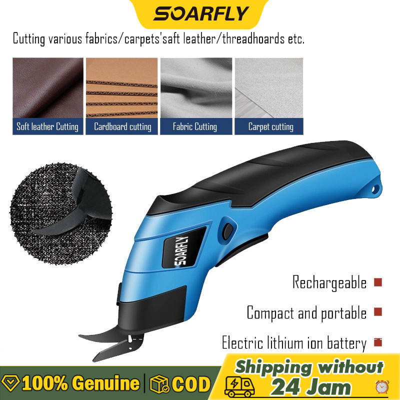 

SOARFLY Gunting Listrik Pemotong Kain Portabel Tanpa Kabel 3.6V/2000mAh Pemotong Isi Ulang USB Portabel Alat Pemotong Multifungsi DIY Multifungsi Untuk Karton Kain Kulit