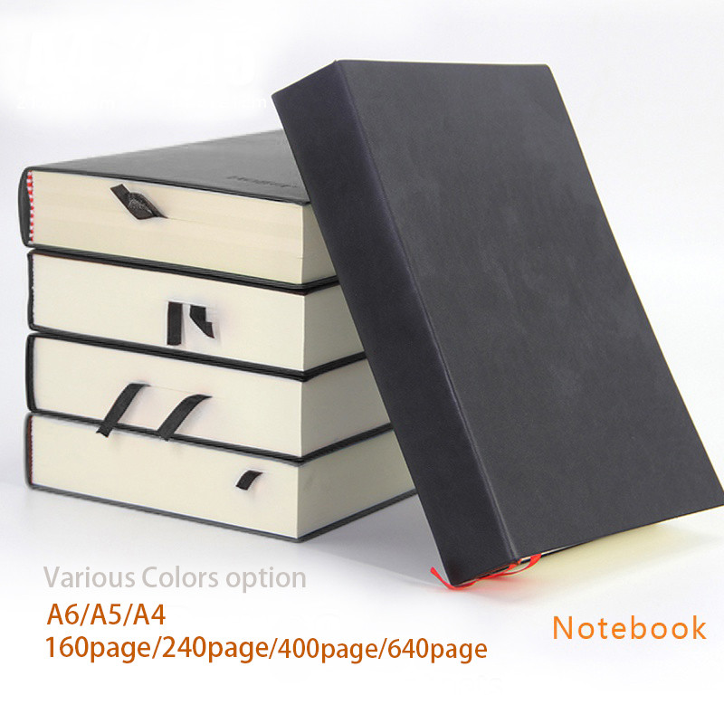 

640/400/240/160pages Ultra Thick Line student Diary Notebook Office Stationery A4/A5/A6 PU Leather Business Work Notepad