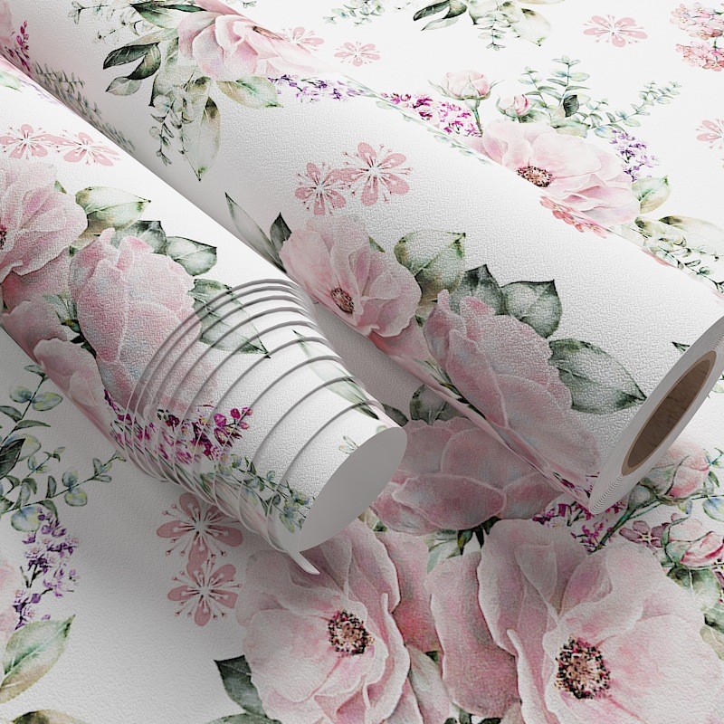 

Aquarell Blume abnehmbare Peel and Stick Tapete Blumen rosa/weiß/grün selbst klebende Tapete Vinyl folie für Wand dekoration