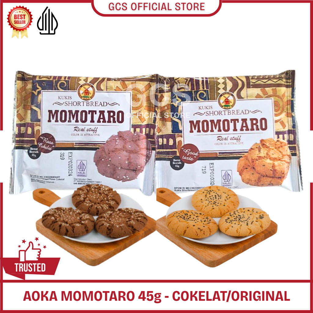 

AOKA SHORT BREAD MOMOTARO Kukis Shortbread 45 GR NEW dengan TRAY
