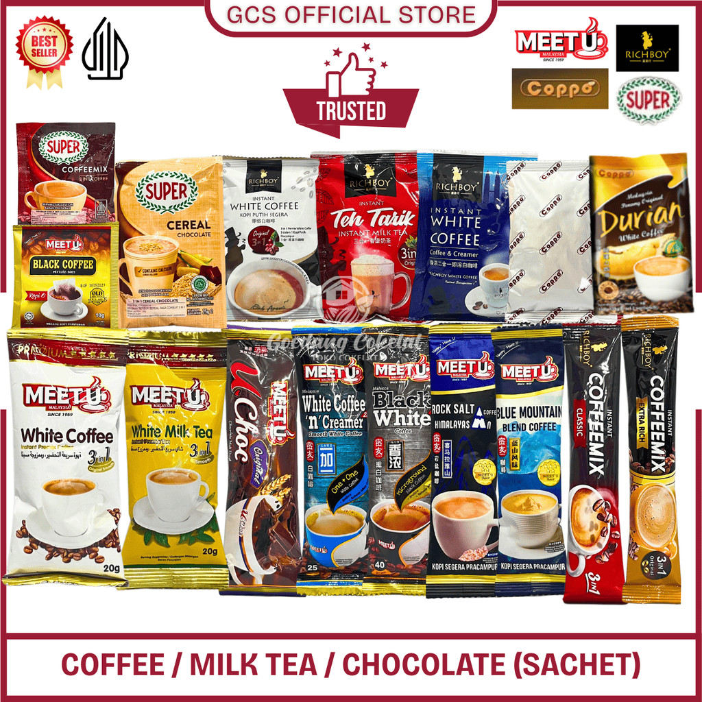 

Kopi Malaysia Sachet Meet U Richboy Coppo Super Coffee Tree Penang Instant White Coffee 3IN1 2IN1