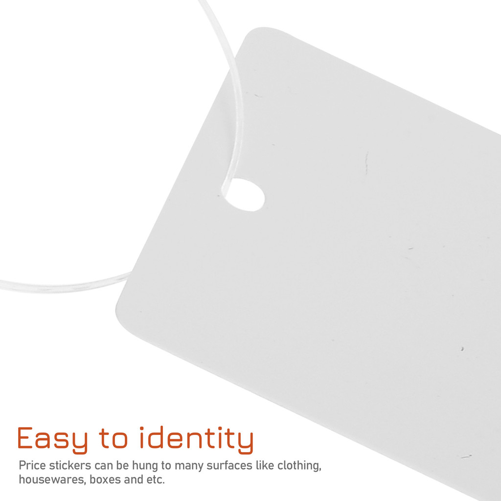 

200pcs Blank Material Cards White Plastic Tags 5 3x3 3cm Price Labels Waterproof Oil Resistant Hanging Tags for Clothing