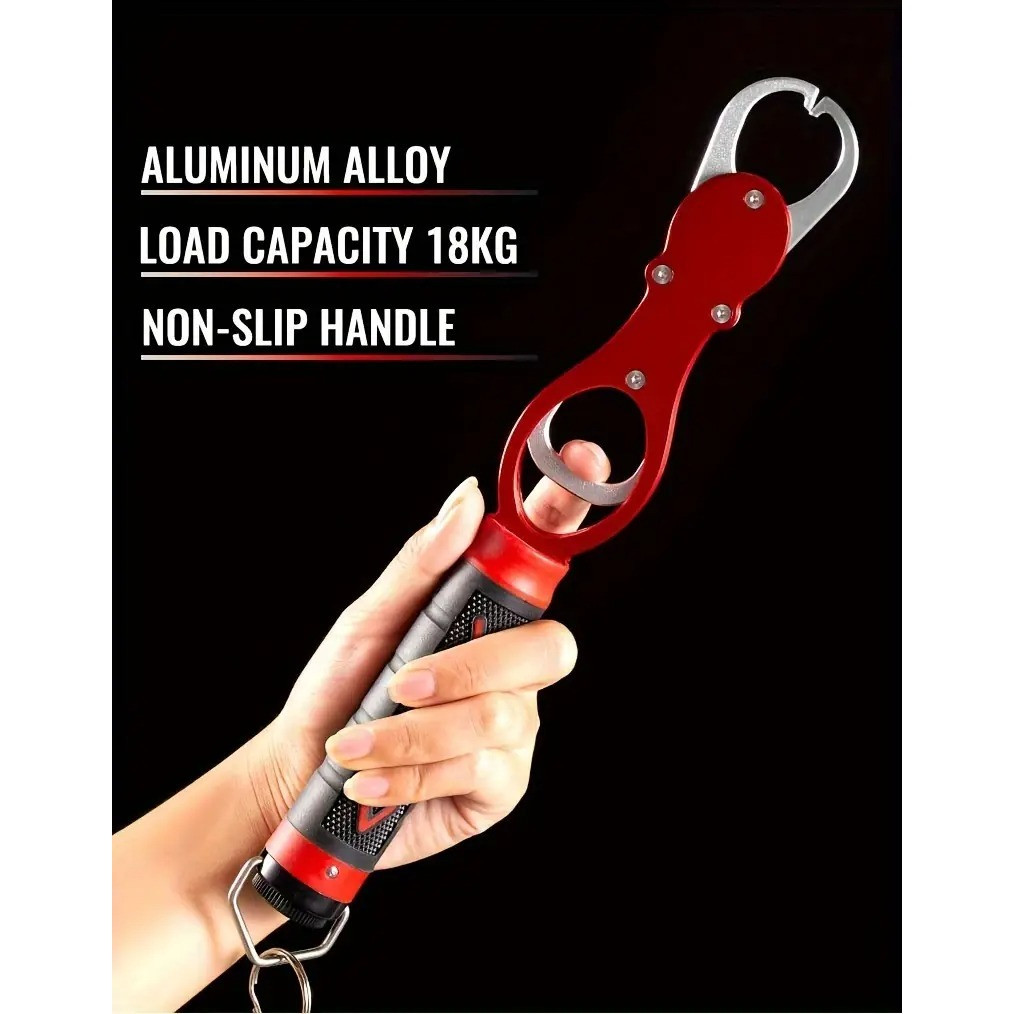 Pegangan Kail Pancing Paduan Aluminium Portabel Dengan Skala Berat, Tang Pancing, Pegangan Tangan,