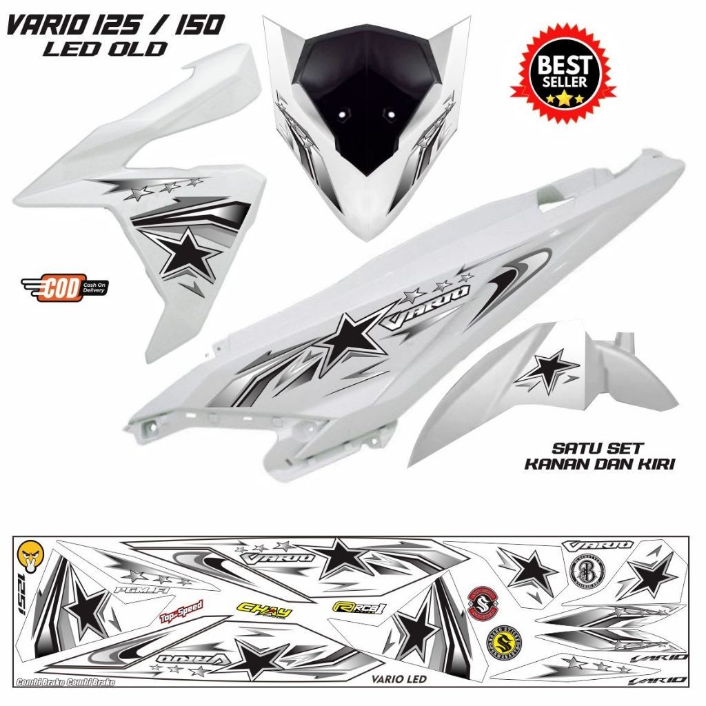 STIKER VARIASI MOTOR STIKER STRIPING MOTOR VARIO LED 125 LIS VARIO LED