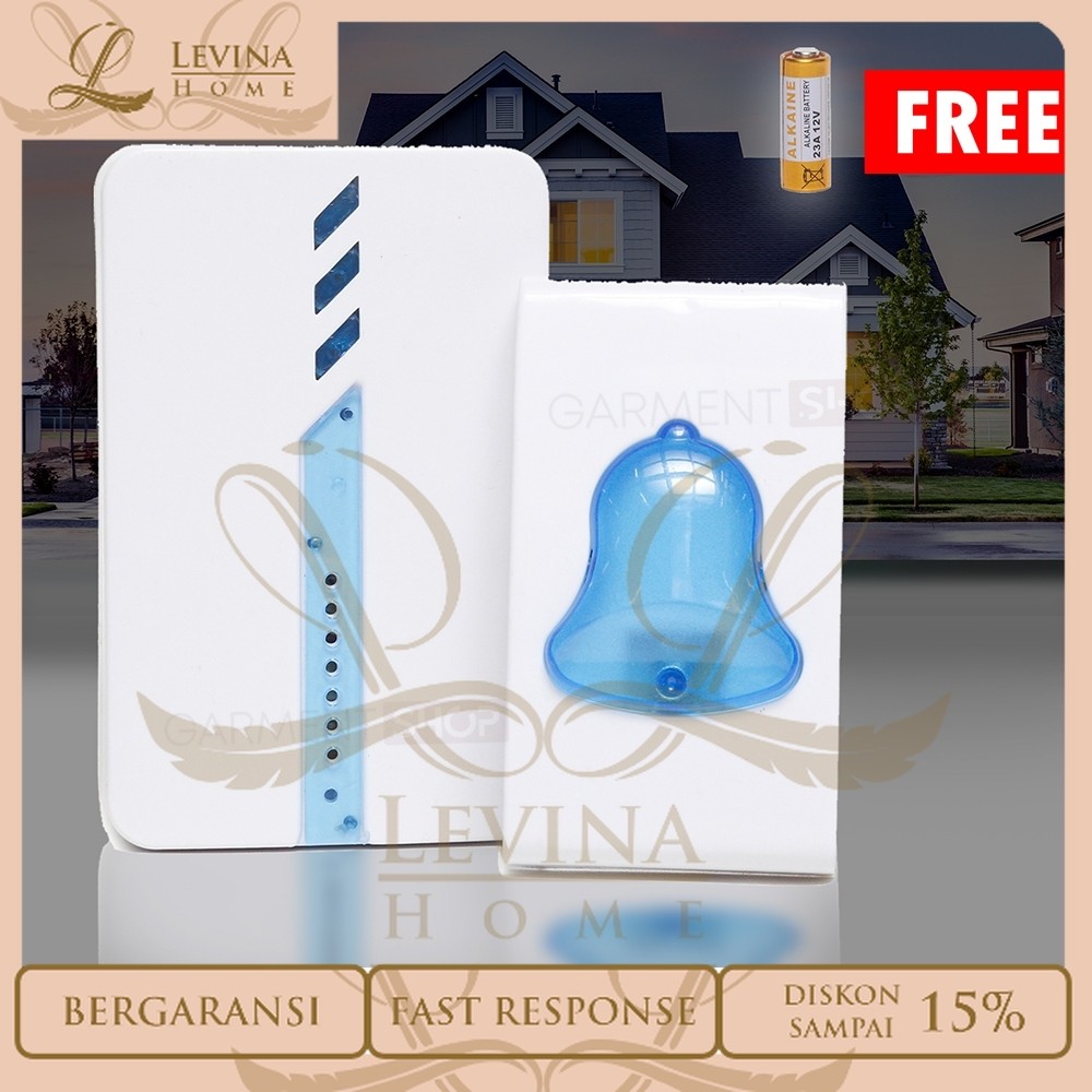 Bel Pintu Wireless Listrik Baterai Door Bell 18 Musik Bel Rumah Tanpa Kabel Waterproof  – Levina Hom
