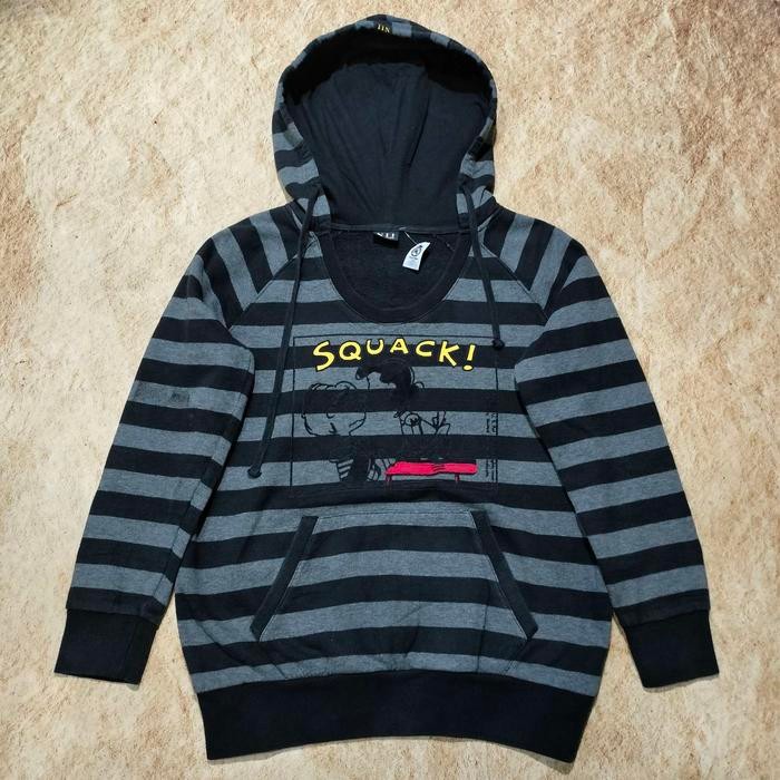 jaket pullover hoodie NII X SNOOPY SQUACK sweater striped salur murah bagus size M fit L