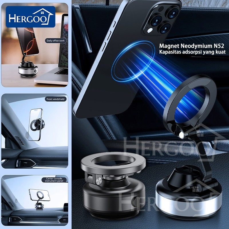 【Ready COD】Magnetic Holder HP Mobil Vacuum Suction Phone Holder Logam Lipat Holder HP Mobil Dashboar