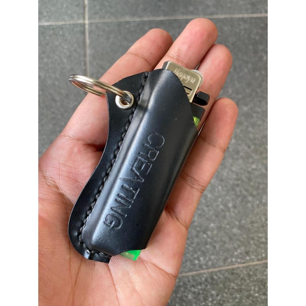 sarung korek keren kulit asli cover korek api elegan casing korek api wadah korek gantungan kunci ko