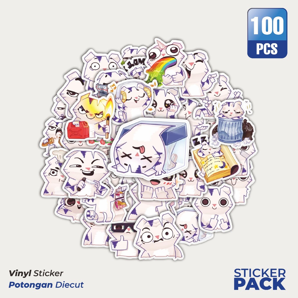 

Terbaru! 50 pcs Stiker Animal Cute Rummka The Cat Dekorasi Lucu Kreatif untuk Notebook, Skateboard, HP