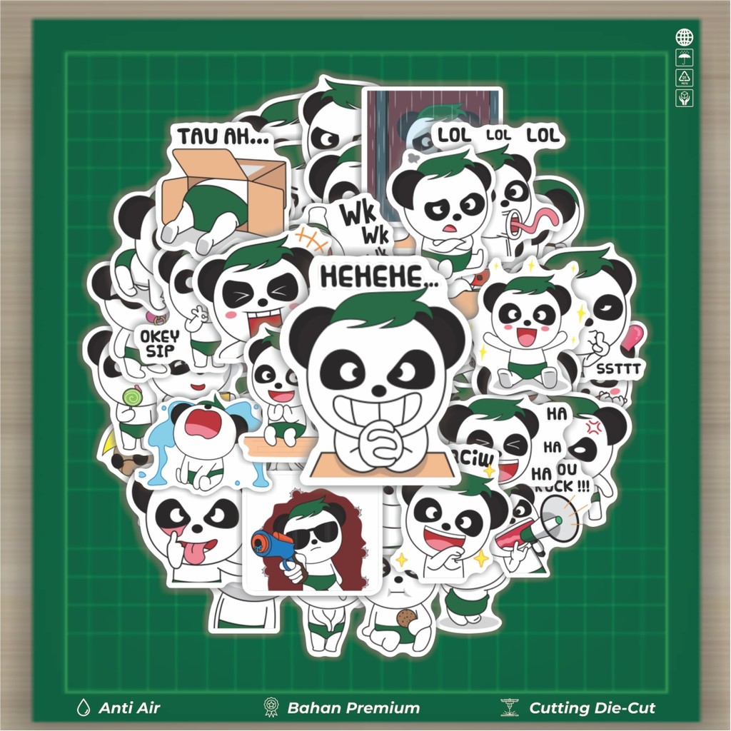 

HOT 50 PCS STIKER Stiker Baby Pandaskee Cute Face Stiker Fashion Cars Decal Dingin Kartu Album Custom Vinyl Anti Air- Sticker Aesthetic Buku Journal Koper Casing HP Tablet Laptop Helm Motor Botol Minum