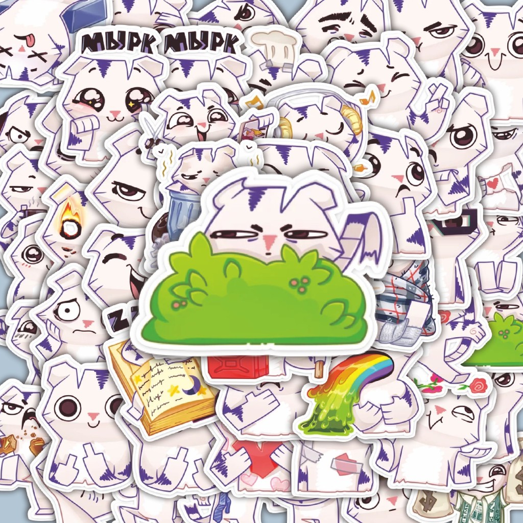 

100PCS Lucu Stiker Animal Cute Rummka The Cat Stiker Aesthetic Stiker Anti Air Stikers Berperekat Waterproof sticker decal buat Motor Helm Buku Journal Koper Casing HP Laptop Botol Minum Hadiah anak