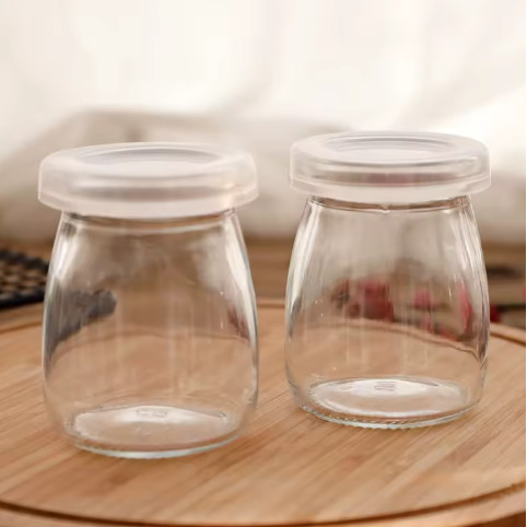 PUDDING JAR KACA + TUTUP PLASTIK 100ML 150ML 200ML / TOPLES GELAS JELLY AGAR AGAR YOGURT BUAH XIMILU